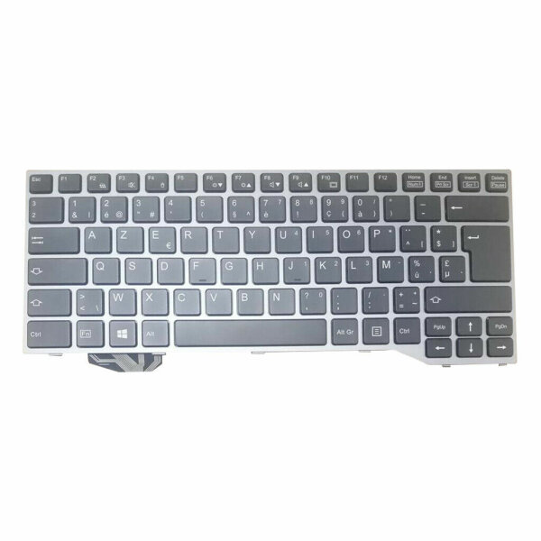 Tastatur Keyboard gebraucht f&uuml;r Fujitsu E733 E734 E743 E744 E544 E736 franz&ouml;sisch AZERTY beleuchtet CP629212-02 MP-12S36F0JD85W