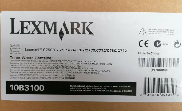 Lexmark Toner Waste Container Resttonerbeh&auml;lter 10B3100 C750 C752 C760 C762 C770 C772 C780 C782
